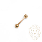 Piercing de téton - Or 14K jaune barbell simple - BCG012