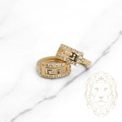 Huggies - Or 10K jaune motif méduse pavé de cz 5mm X 10mm - BOG885