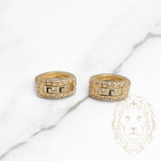 Huggies - Or 10K jaune motif méduse pavé de cz 5mm X 10mm - BOG885