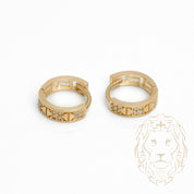 Huggies - Or 10K jaune motif amour pavé de cz 3.5mm X 10mm - BOG886