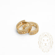 Huggies - Or 10K jaune motif amour pavé de cz 3.5mm X 10mm - BOG886