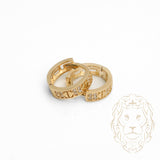 Huggies - Or 10K jaune motif amour pavé de cz 3.5mm X 10mm - BOG886