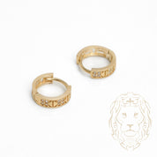 Huggies - Or 10K jaune motif amour pavé de cz 3.5mm X 10mm - BOG886