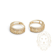 Huggies - Or 10K jaune motif méduse pavé de cz 5mm X 12mm - BOG887