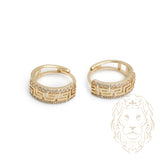 Huggies - Or 10K jaune motif méduse pavé de cz 5mm X 12mm - BOG887