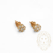 Studs à visser - Or 14K jaune grappe de diamants naturels 0.60CT coupe rond brillant - BOGD021