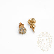 Studs à visser - Or 14K jaune grappe de diamants naturels 0.60CT coupe rond brillant - BOGD021