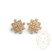 Studs à visser - Or 10K jaune carré pavé de diamants lab VVS 0.80CT coupe rond brillant - BOGL051