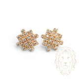 Studs à visser - Or 10K jaune carré pavé de diamants lab VVS 0.80CT coupe rond brillant - BOGL051