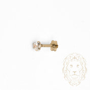 Piercing de nez - Or 10K jaune pierre cz coupe coeur 3.3mm - BCG013