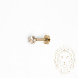 Piercing de nez - Or 10K jaune pierre cz coupe coeur 3.3mm - BCG013
