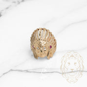 Bague - Or 10K jaune chief serti de pierres cz - RIG826