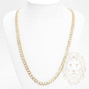 Chaîne - Or 10K deux tons jaune & blanc curb coupe diamant 6.4mm - CHG764