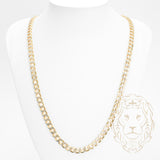 Chaîne - Or 10K deux tons jaune & blanc curb coupe diamant 6.4mm - CHG764