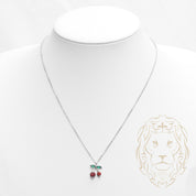 Collier - Argent pendentif cerises en pierres cz - CHS588