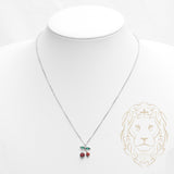 Collier - Argent pendentif cerises en pierres cz - CHS588