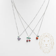 Collier - Argent pendentif raisins en pierres cz - CHS587