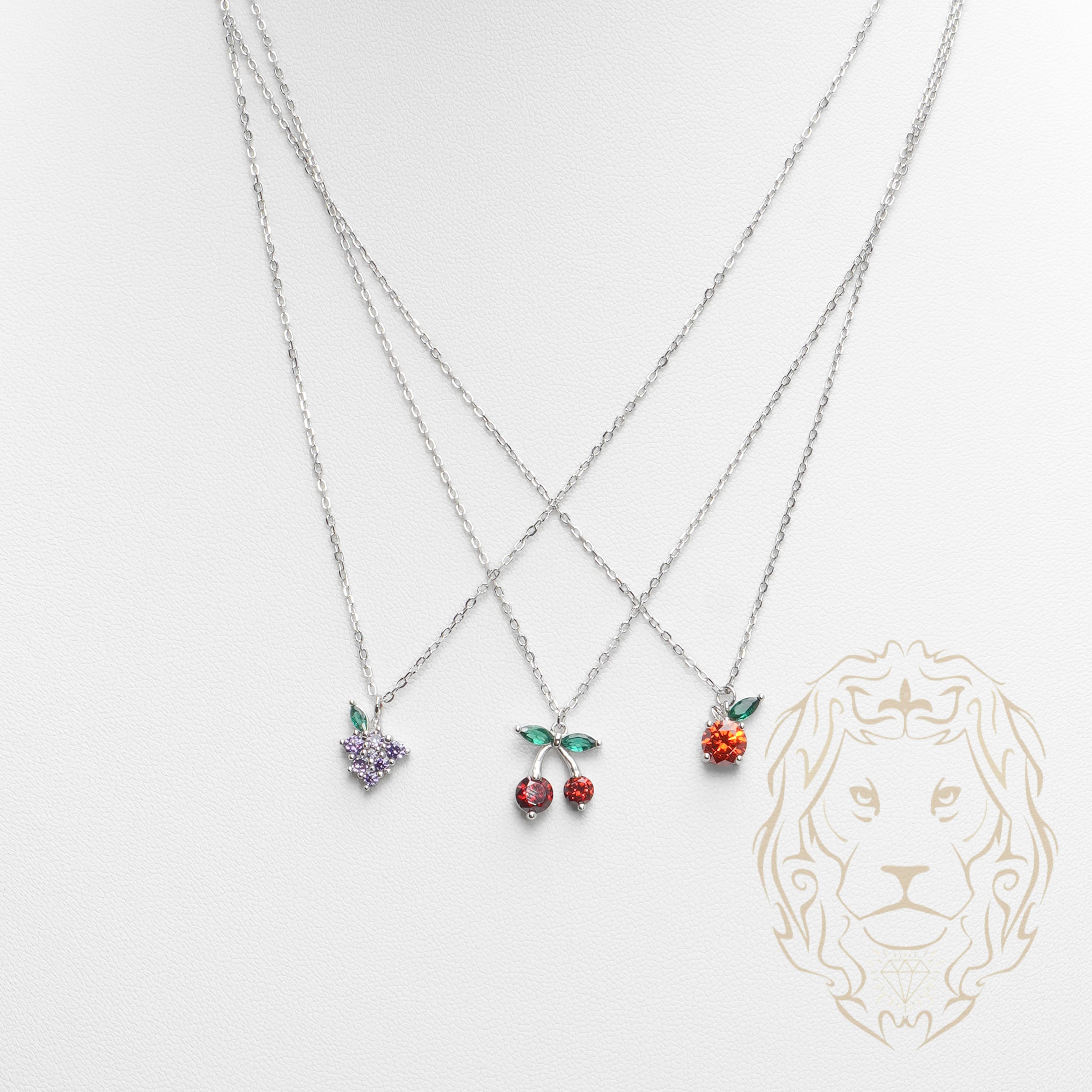 Collier - Argent pendentif raisins en pierres cz - CHS587