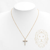 Collier - Argent plaqué or pendentif croix en pierres cz - CHS591