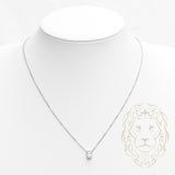 Collier - Argent pendentif solitaire pierre cz coupe ovale 0.75PTS - CHS595