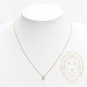 Collier - Argent plaqué or pendentif solitaire pierre cz coupe ovale 0.75PTS - CHS596