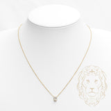 Collier - Argent plaqué or pendentif solitaire pierre cz coupe ovale 0.75PTS - CHS596