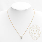 Collier - Argent plaqué or pendentif solitaire pierre cz coupe ovale 1.50PTS - CHS598