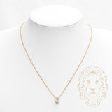 Collier - Argent plaqué or pendentif solitaire pierre cz coupe ovale 1.50PTS - CHS598