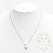 Collier - Argent pendentif solitaire pierre cz coupe ovale 4.00PTS - CHS599