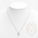 Collier - Argent pendentif solitaire pierre cz coupe ovale 4.00PTS - CHS599
