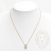 Collier - Argent plaqué or pendentif solitaire pierre cz coupe ovale 4.00PTS - CHS600