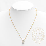 Collier - Argent plaqué or pendentif solitaire pierre cz coupe ovale 4.00PTS - CHS600