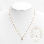 Collier - Argent plaqué or pendentif solitaire pierre cz coupe marquise 1.00PTS - CHS604