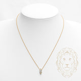 Collier - Argent plaqué or pendentif solitaire pierre cz coupe marquise 1.00PTS - CHS604