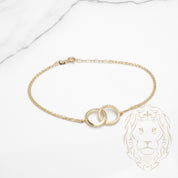 Bracelet - Or 10K jaune cercles entrelacés pavé de cz - BRG639