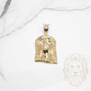 Pendentif - Or 10K jaune tête de Jésus avec pierre cz - PEG732