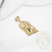 Pendentif - Or 10K jaune tête de Jésus avec pierre cz - PEG732