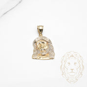 Pendentif - Or 10K deux tons jaune & blanc tête de Jésus - PEG735