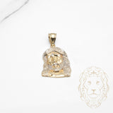 Pendentif - Or 10K deux tons jaune & blanc tête de Jésus - PEG735