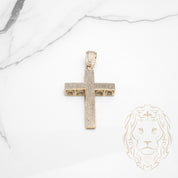 Pendentif - Or 10K jaune croix pavé de diamants naturels 2.00CT - PEGD046