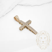 Pendentif - Or 10K jaune croix pavé de diamants naturels 2.00CT - PEGD046
