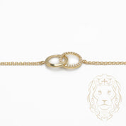 Bracelet - Or 10K jaune cercles entrelacés pavé de cz - BRG639