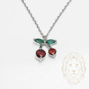 Collier - Argent pendentif cerises en pierres cz - CHS588