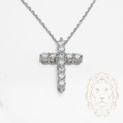 Collier - Argent pendentif croix en pierres cz - CHS590