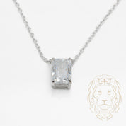 Collier - Argent pendentif solitaire pierre cz coupe radiant 2.00PTS - CHS601