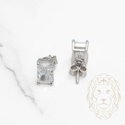 Studs - Argent zircone cubique coupe radiant 1.00PTS / 7mm - BOS350