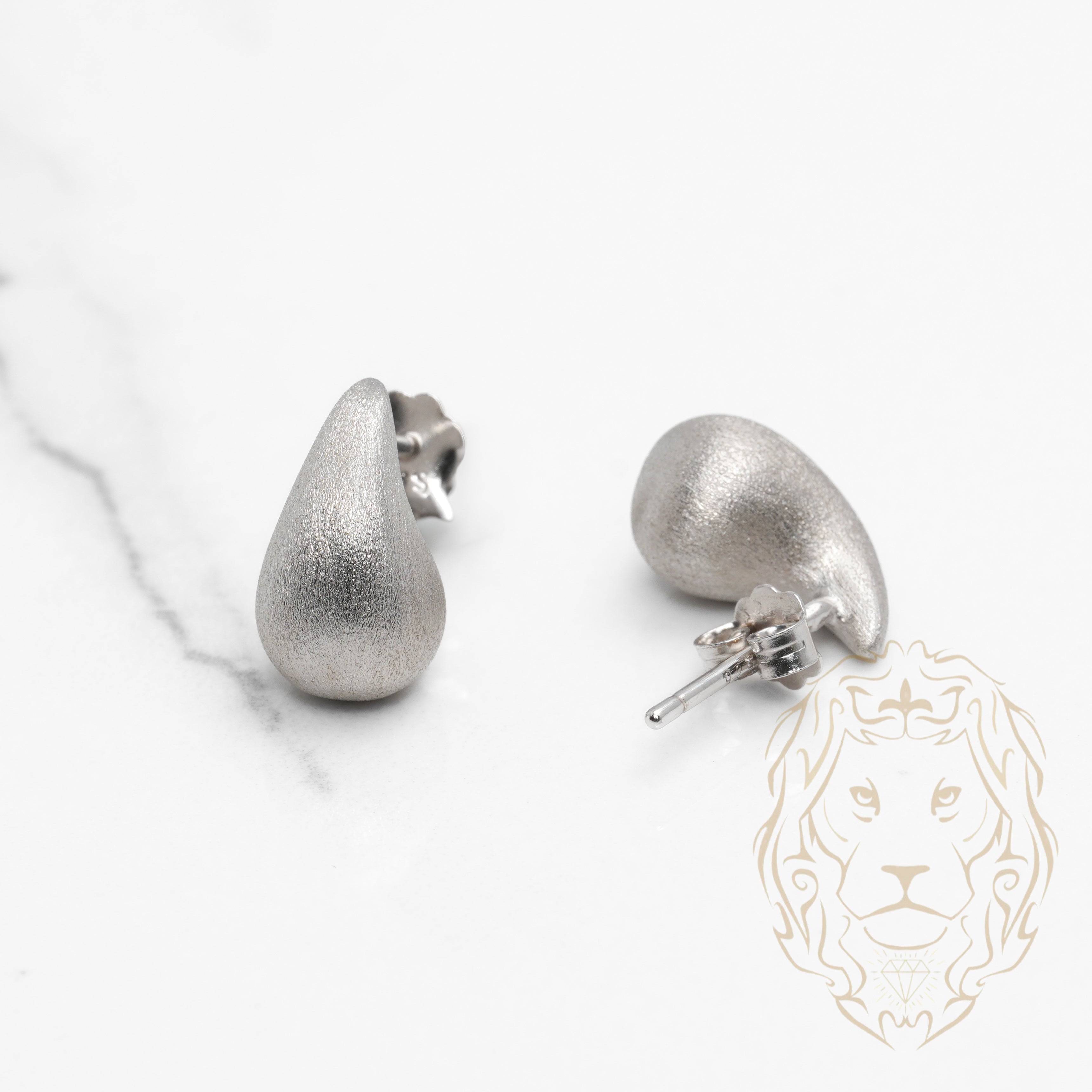 Studs - Argent mini goutte finition brossée - BOS355