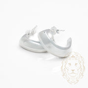 Studs - Argent faux hoop géométrique - BOS357