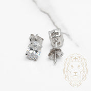 Studs - Argent zircone cubique coupe ovale 0.75PTS / 7mm - BOS359