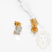 Studs - Argent plaqué or zircone cubique coupe ovale 0.75PTS / 7mm - BOS360